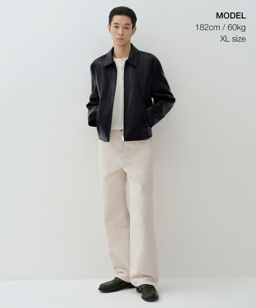 Details for MUSINSA STANDARD 皱纹合成皮单夹克 [黑色] MMFLJ1B03-BK