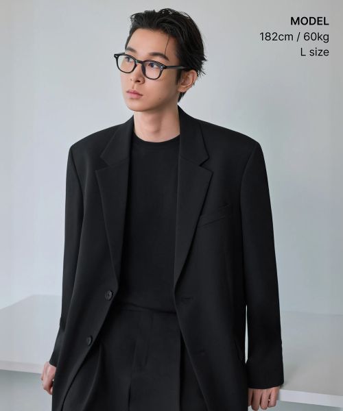 Order MUSINSA STANDARD 爸爸风宽松款西装外套 [黑色] MMAJK9Z01-BK