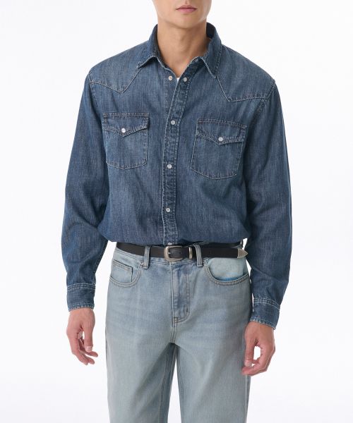 Order Kemeja Denim Western Musinsa Standard [Indigo Sederhana] MMDNSAZ04-MI