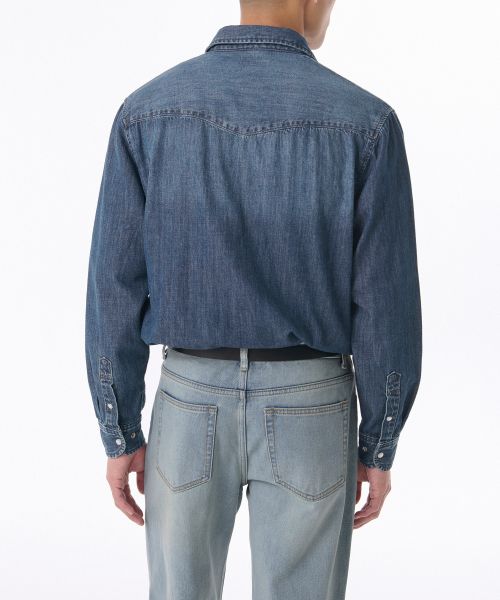 Lookbook Kemeja Denim Western Musinsa Standard [Indigo Sederhana] MMDNSAZ04-MI