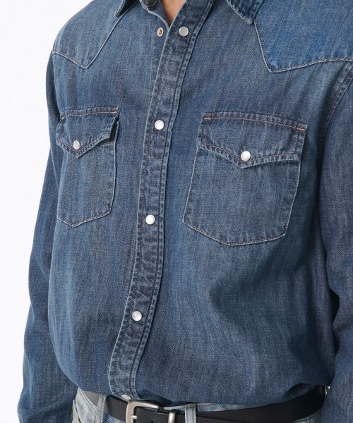 Purchase Kemeja Denim Western Musinsa Standard [Indigo Sederhana] MMDNSAZ04-MI