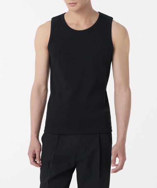 MUSINSA STANDARD Essential Tank Top [Black] MMDTE7Z01-BK