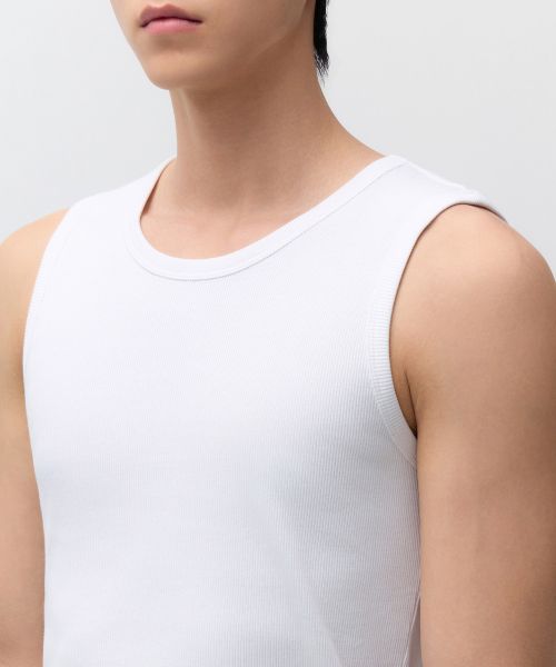 Shop MUSINSA STANDARD Essential Tank Top [White] MMDTE7Z01-WH