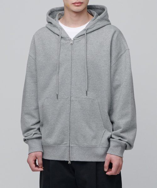MUSINSA STANDARD Extra Oversized Hooded Sweat Zip-Up [Medium Gray] MMBTJAZ02-MR