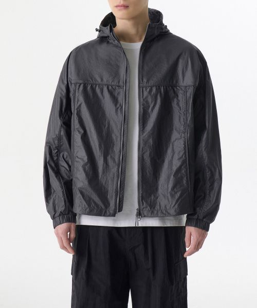 MUSINSA STANDARD Glossy Crease Windbreaker Jacket [Gray] MMEJJ2Z12-GR