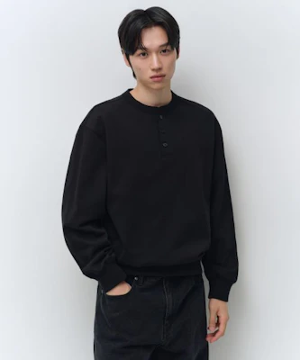MUSINSA STANDARD 亨利领卫衣【黑色】 MMFTK8C68-BK Buy MUSINSA STANDARD 亨利领卫衣【黑色】 MMFTK8C68-BK