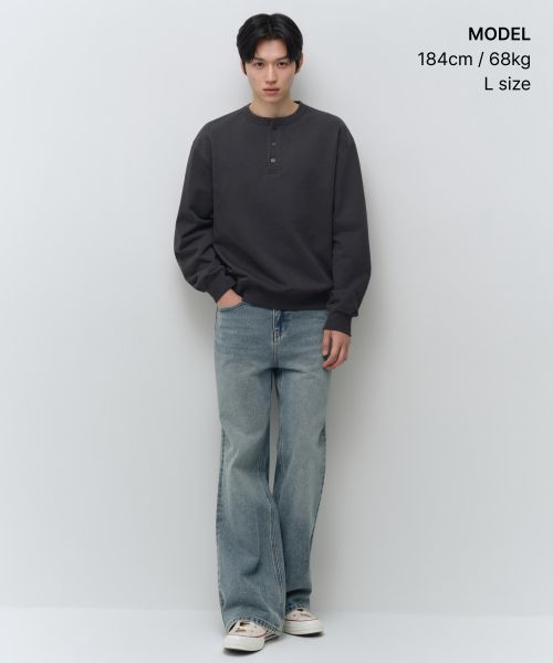 Order MUSINSA STANDARD 亨利領大學T [深灰色] MMFTK8C68-DG