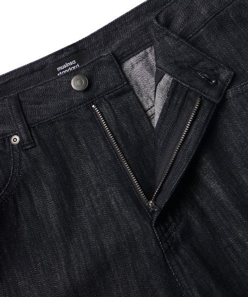 Lookbook MUSINSA STANDARD 麻质感宽松牛仔裤 [低调黑] MMCNP5Z02-AK