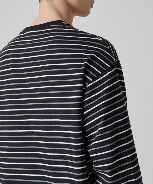 Purchase Camiseta Musinsa Standard de rayas manga larga, corte relajado 1 [Negro/Blanco] MMCTL4Z05-67