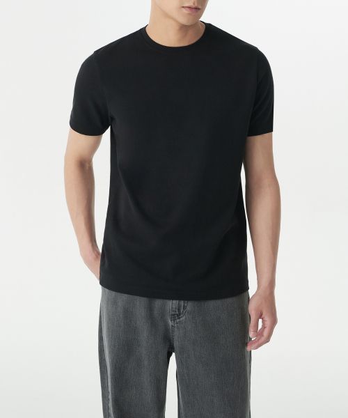 Order MUSINSA STANDARD Muscle Fit Crew Neck Modal T-Shirt [Black] MMDTS6Z05-BK
