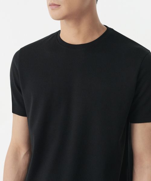 Shop MUSINSA STANDARD Muscle Fit Crew Neck Modal T-Shirt [Black] MMDTS6Z05-BK