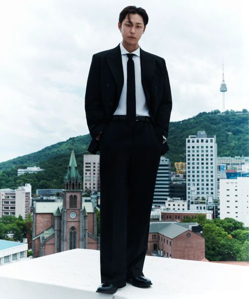 Musinsa Standard New Wide Hidden Banding Slacks [Black] MMFPL9D43-BK