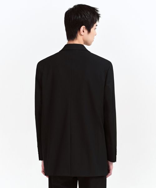 Lookbook MUSINSA STANDARD 宽松版西装外套 [黑色] MMJJK0Z01-BK