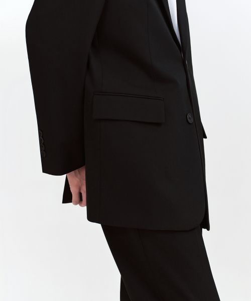Sizing MUSINSA STANDARD 宽松版西装外套 [黑色] MMJJK0Z01-BK