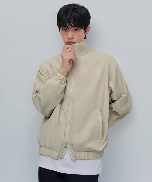 Musinsa Standard Oversized High-Neck Windbreaker Jacket [Light Beige] MMDJJ5Z01-LB