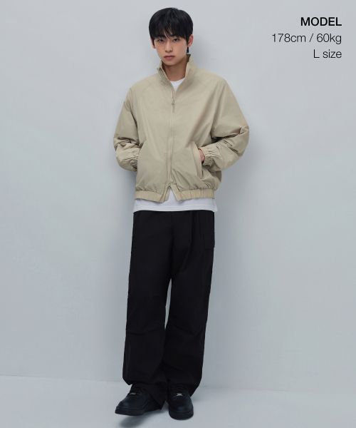 Order Musinsa Standard Oversized High-Neck Windbreaker Jacket [Light Beige] MMDJJ5Z01-LB