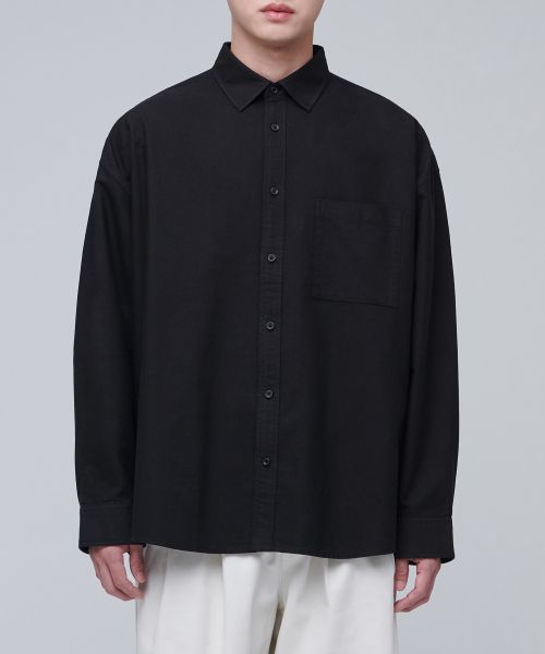Musinsa Standard Oversized Oxford Shirt [Black] MMASLAZ09-BK