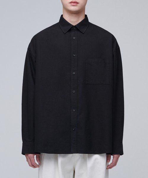 Order Musinsa Standard Oversized Oxford Shirt [Black] MMASLAZ09-BK