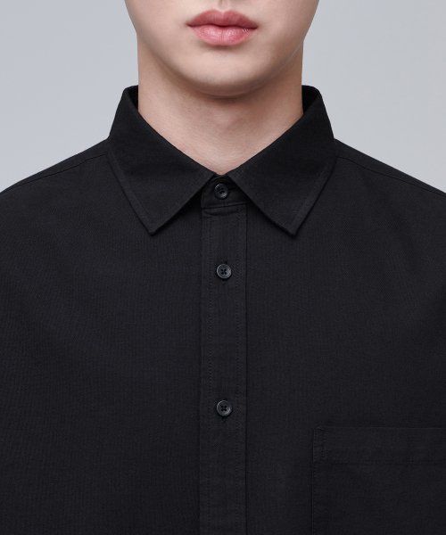Purchase Musinsa Standard Oversized Oxford Shirt [Black] MMASLAZ09-BK