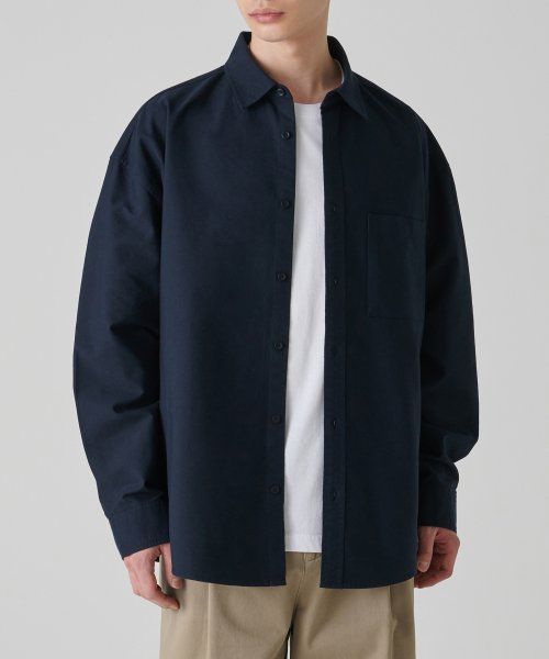 Order Musinsa Standard Oversized Oxford Shirt [Navy] MMASLAZ09-NA