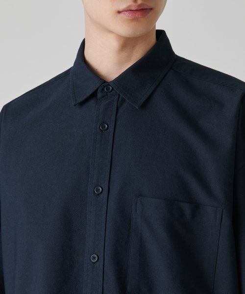 Shop Musinsa Standard Oversized Oxford Shirt [Navy] MMASLAZ09-NA
