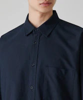 Shop MUSINSA STANDARD オーバーサイズ オックスフォードシャツ(ネイビー) MMASLAZ09-NA