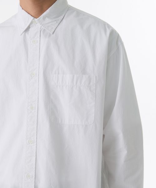 Shop Musinsa Standard Oversized Washed Poplin Shirt [White] MMDSLAZ02-WH