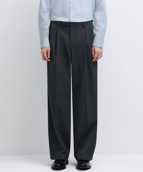Musinsa Standard Real Wide Hidden Banding Slacks [Gray] MM0PL0Z05-GR