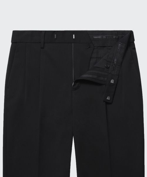 Purchase MUSINSA STANDARD Real Wide Hidden Banding Slacks [Black] MM0PL0Z05-BK