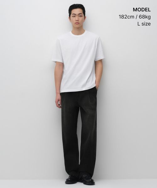 Order Kaos Musinsa Standard Regular Leher Bulat Putih MMFTS4E21-WH