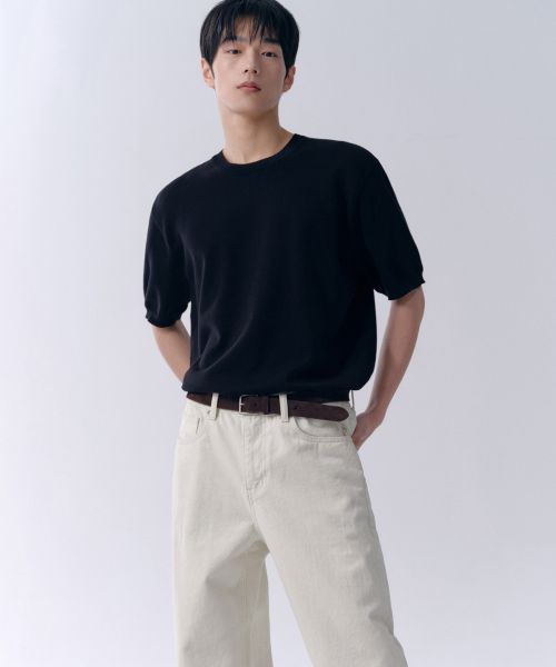 Lookbook MUSINSA STANDARD 標準版型牛仔褲［奶油色］ MMJNP0Z02-CR