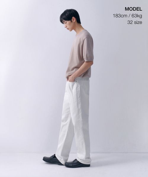 Order MUSINSA STANDARD 常規版型白色牛仔褲 MMJNP0Z02-WH