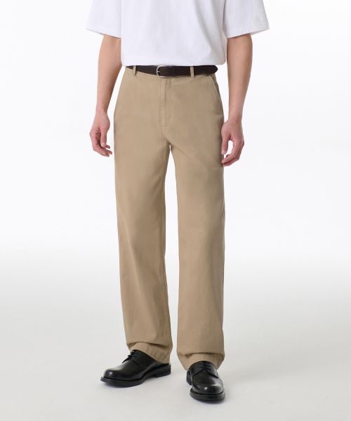 Musinsa Standard Regular Fit Hidden Banding Chino Pants [Beige] MMEPC3Z02-BE