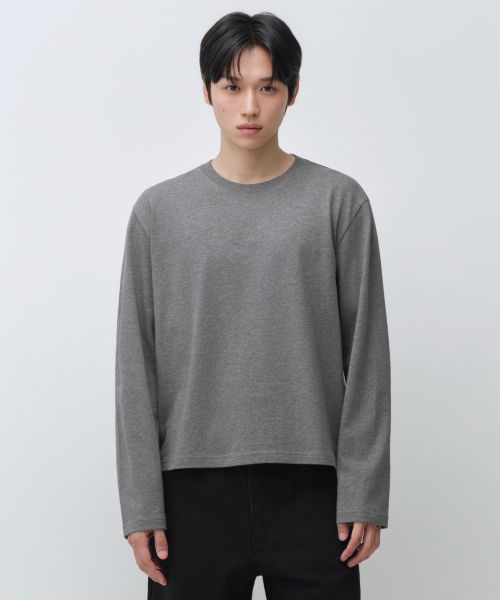 Musinsa Standard Regular Long Sleeve Crop T-Shirt [Medium Grey] MMFTL8A02-MR
