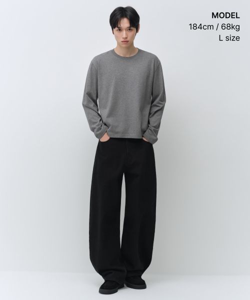 Order Musinsa Standard Regular Long Sleeve Crop T-Shirt [Medium Grey] MMFTL8A02-MR