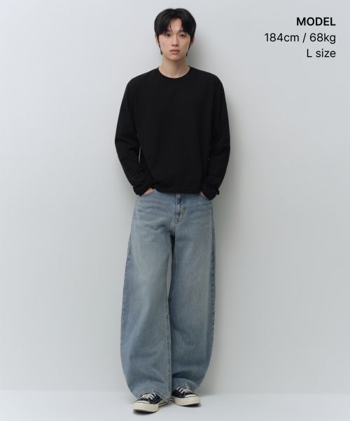 Order MUSINSA STANDARD Regular Long Sleeve Crop T-Shirt [Black] MMFTL8A02-BK