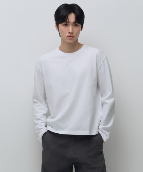Order Musinsa Standard Regular Long Sleeve Crop T-Shirt [White] MMFTL8A02-WH