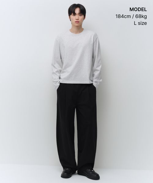 Order Musinsa Standard Regular Long Sleeve Crop T-Shirt [Melange Light Grey] MMFTL8A02-ML