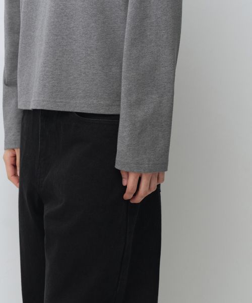 Purchase Musinsa Standard Regular Long Sleeve Crop T-Shirt [Medium Grey] MMFTL8A02-MR