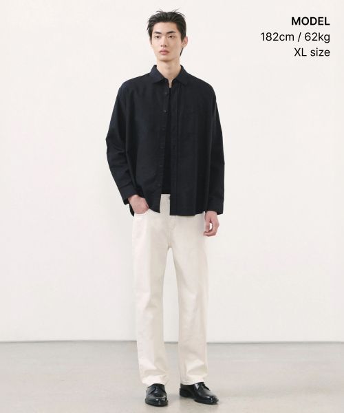 Order Kemeja Oxford Relax Fit Musinsa Standard [Hitam] MM0SL4Z04-BK