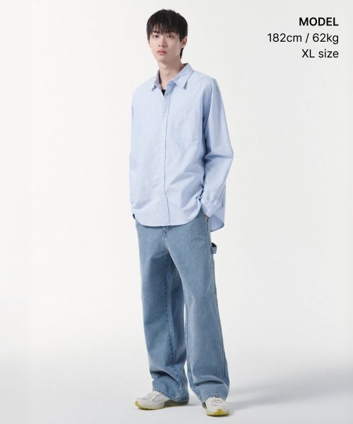 Order Musinsa Standard Relax Fit Oxford Shirt [Blue] MM0SL4Z04-BL