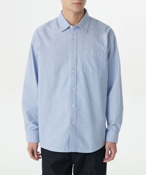 Lookbook Musinsa Standard Relax Fit Oxford Shirt [Blue] MM0SL4Z04-BL