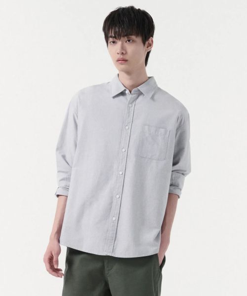 Musinsa Standard Relax Fit Oxford Shirt [Gray] MM0SL4Z04-GR