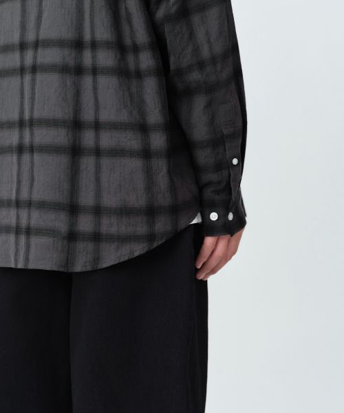 Purchase Musinsa Standard Relaxed Crinkle Ombre Check Shirt 2 [Dark Grey/Black] MMFSL5A11-W3