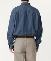 Lookbook MUSINSA STANDARD 宽松版牛仔衬衫(中靛蓝) MMDNS4Z12-MI