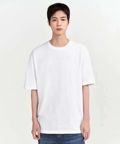 MUSINSA STANDARD Relaxed Fit Crew Neck T-Shirt 2 [White] MMBTS4Z02-WH