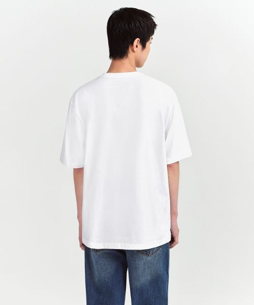 Lookbook MUSINSA STANDARD 宽松版型圆领T恤 2款 [白色] MMBTS4Z02-WH