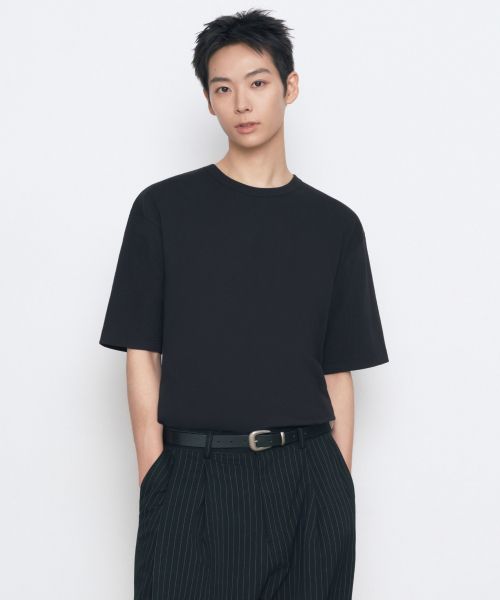 MUSINSA STANDARD Relaxed Fit Crew Neck T-Shirt [Black] MM0TS4Z05-BK