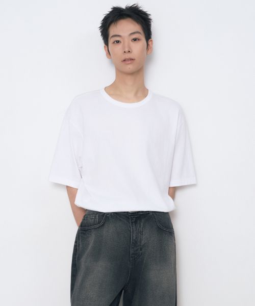 MUSINSA STANDARD Relaxed Fit Crew Neck T-Shirt [White] MM0TS4Z05-WH