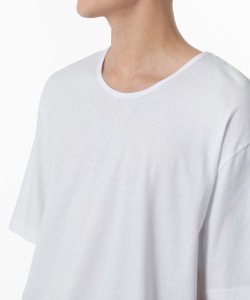 Shop Kaos Musinsa Standard Relaxed Fit Leher Scoop [Putih] MMDTS6Z04-WH